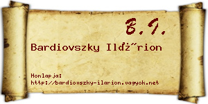 Bardiovszky Ilárion névjegykártya